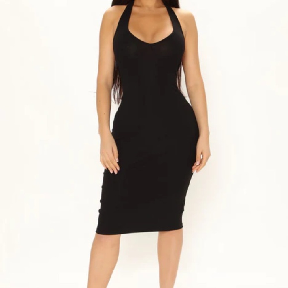 RIB STRAPPY DRESS
BLACK
